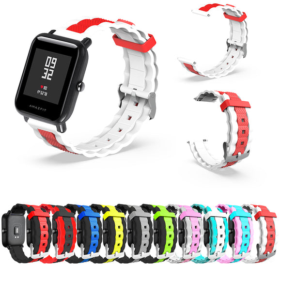 20mm Three-colour Waves Shape Watch Band Strap Replacement for Xiaomi AMAZFIT Bip Pace Youth