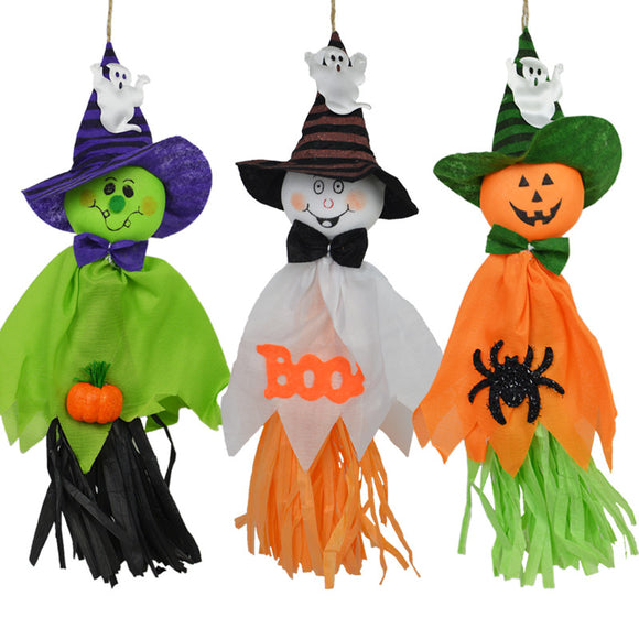 3PCS Halloween Party Home Decoration Pumpkin Ghost Pendant Ornament Horror Scene Toys For Kids Gift