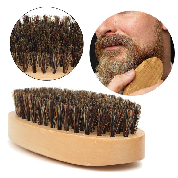 Wood Handle Boar Bristle Beard Taming Mustache Brush Smooth Style Hair Comb