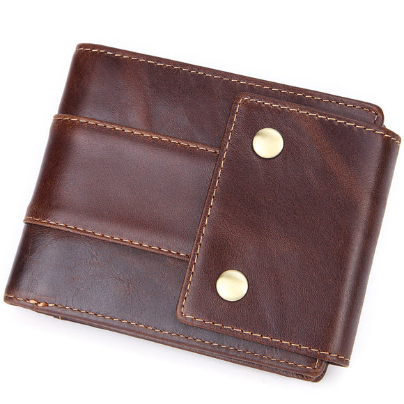 Men Genuine Leather Mini Hasp Wallet Brand High Quality Vintage Designer