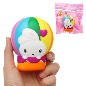 Hot Air Balloon Rabbit Squishy 10*9CM Slow Rising With Packaging Collection Gift Soft Toy