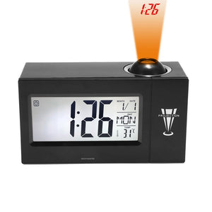 Digital Clock Binwo Bedside Time Projection Alarm Clock With 4 BIG LED Display For Day Date Tempera"