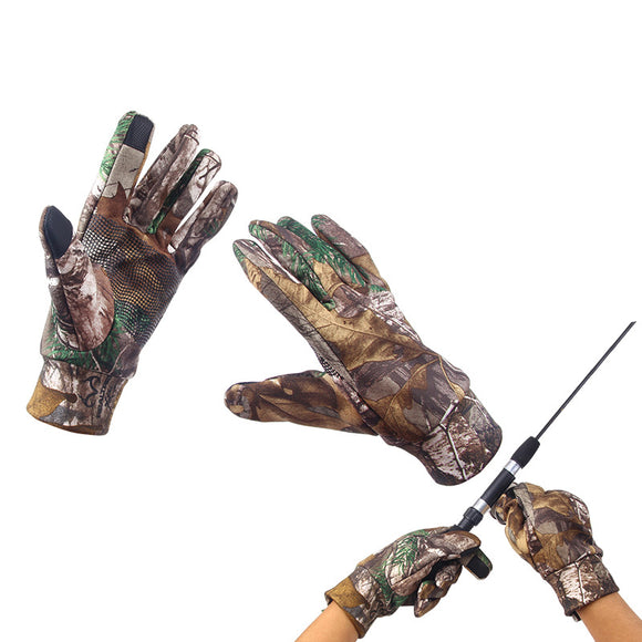 ZANLURE XY-460 25cm Non-slip Outdoor Fishing Gloves Touch Screen Hunting Camping Camouflage Gloves