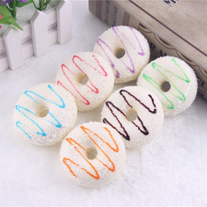 10PCS 7CM Random Color Squishy Coconut Cream Donuts Fridge Magnet Cream Scented