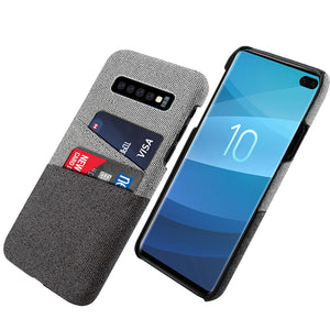 Bakeey Fabric Card Holder Shockproof Protective Case For Samsung Galaxy S10 Plus