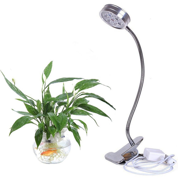 7W Clip Flexible Gooseneck Dimmable LED Grow Light for Hydroponics Indoor Plant Flower DC5V
