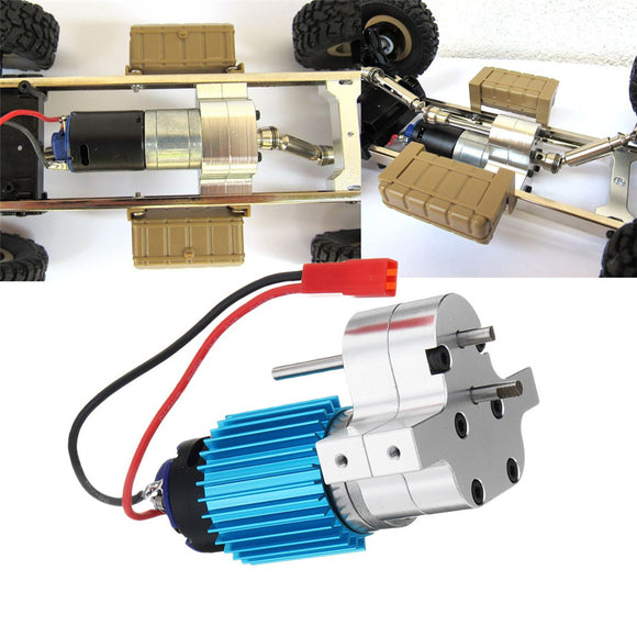 1PC Metal Transfer Gear Box W/ 370 Motor for WPL B-16 B-24 B-36 C24 JJRC Q60 Q61 4WD 6WD RC Car