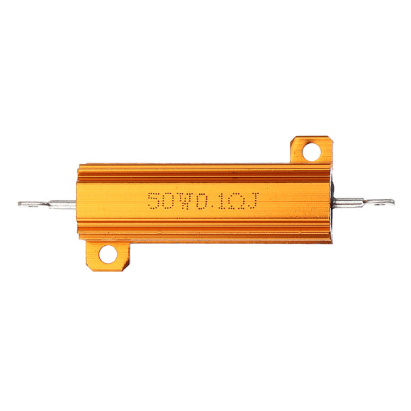 RX24 50W 0.1R 0.1RJ Metal Aluminum Case High Power Resistor Golden Metal Shell Case Heatsink Resistance Resistor