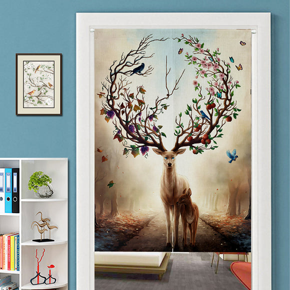 Honana WX-409 Cotton Linen Decorative Door Curtain Noren Doorway Room Divider For Bedroom Kitchen