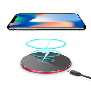 Qi Wireless Aluminum Alloy Desktop Charger Pad for Samsung S8 Note 8 iPhone 8 Plus