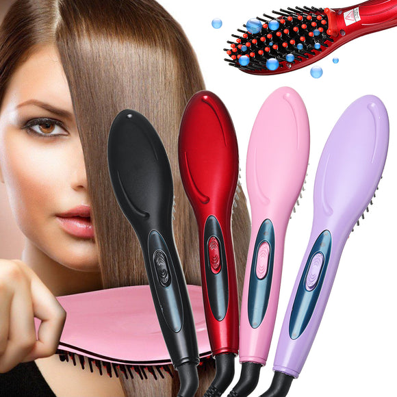 Hair Brush Straightening Brush Hair Straightener Anion Electric Heating Ceramic Comb
