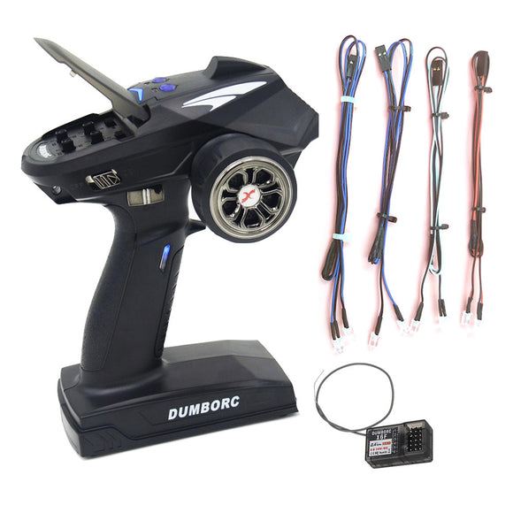 DumboRC X6P 2.4G 6CH Transmitter+X6F LED Receiver+LED Light For RC Car Boat Tank Vehicle Models