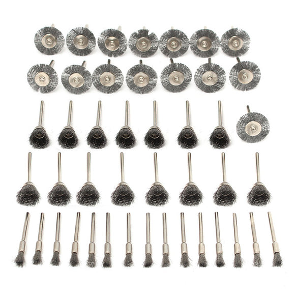 45pcs Steel Wire Wheel Brushes Set Dremel Accessories for Rotary Tools