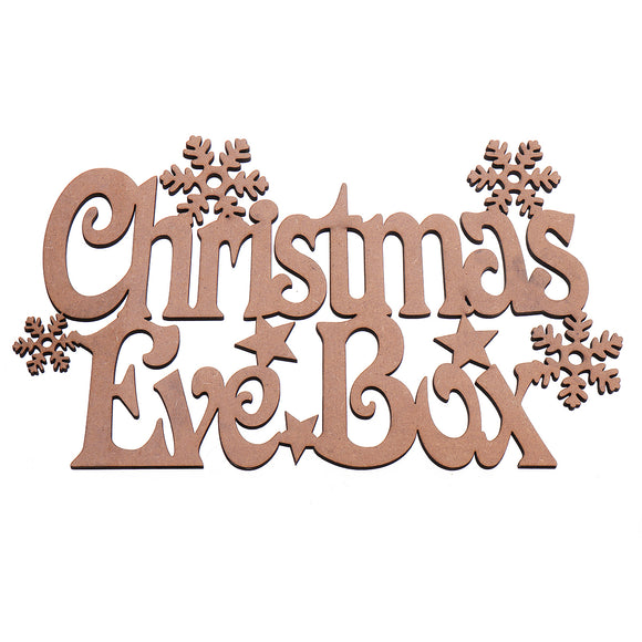 Laser Cut Engraved Wooden Christ-mas Eve Box Topper Snowflake Decorations Gift Tag