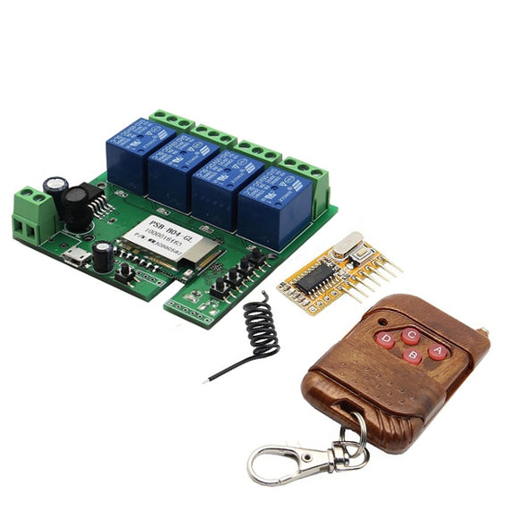 Geekcr DIY 32V 4 Channel Jog/Inching And Self-locking + 433MHz Receiver Module + APP Remote Control