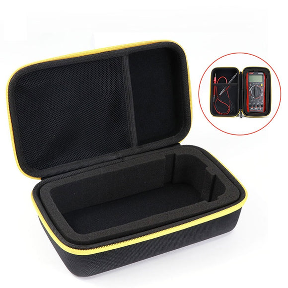 Black EVA Hard Carrying Case Storage Waterproof Shockproof Carry Bag with Mesh Pocket for Protecting F117C/F17B Digital Multimeter