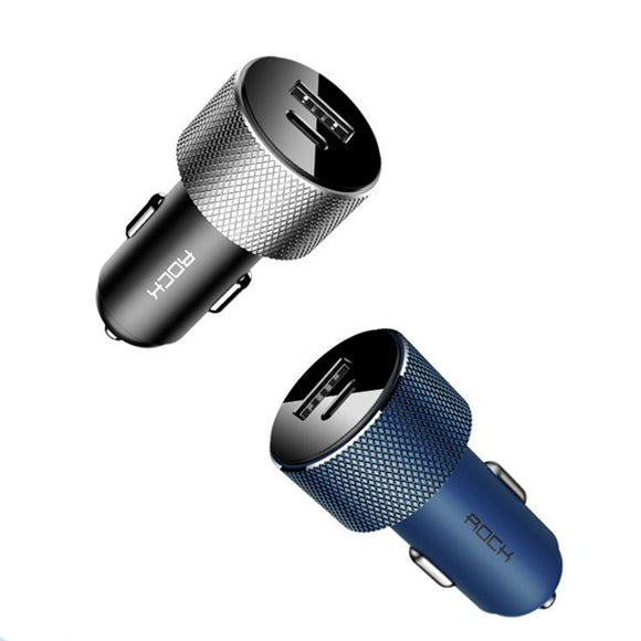 ROCK QC3.0 2.4A USB Type C PD Fast Car Charger For Oneplus 6T iPhoneX Pocophone f1 Xiaomi Mi 8 Note9