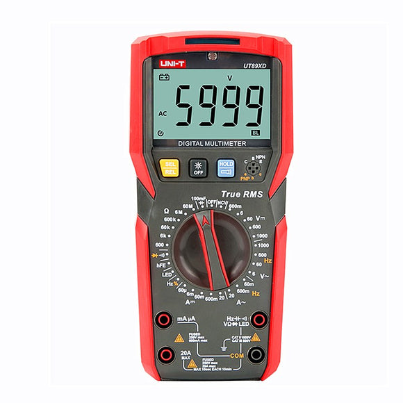 UNI-T UT89X/UT89XD 6000 Count Digital Multimeter True RMS Automatic Backlight Multimeter NCV/Condensator/Triode/Temperatuur Tester