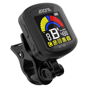 Aroma AT-105 Guitar Rechargeable Clip-on Tuner Color Screen for Chromatic Guitar Bass Ukulele Violin
