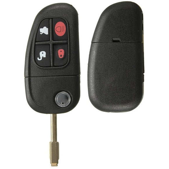 4 Buttons Remote Flip Key Fob Keyless For Jaguar S-Type XJ8 X-Type With Battery