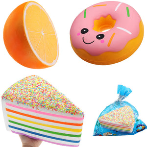 Huge Donut Shortcake Orange Squishy Jumbo 28*20CM Soft Slow Rising With Packaging Giant Toy