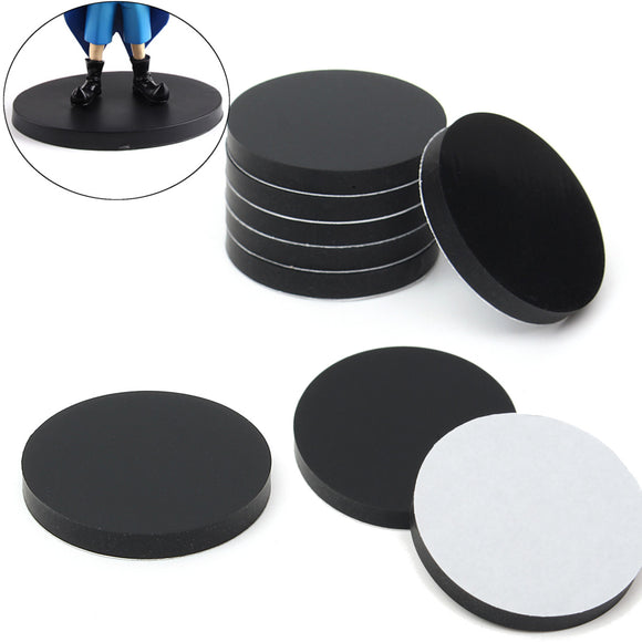 20Pcs 32mm Round Black Silicone Oval Model Bases Support for Wargames Table Games