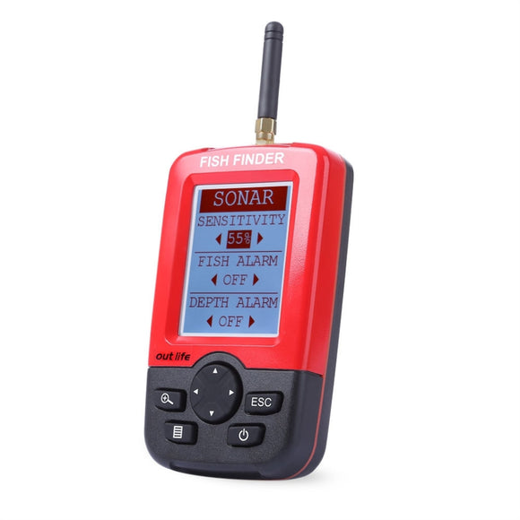 125KHz Portable Fish Finder Sonar Sounder Alarm Transducer LCD Display Screen Fish Finder 100M Fishi