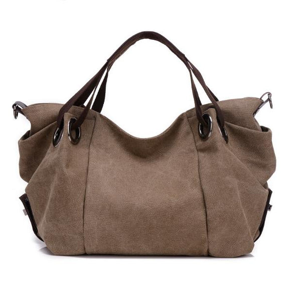 Women Vintage Canvas Tote Bag Large Capacity Handbag