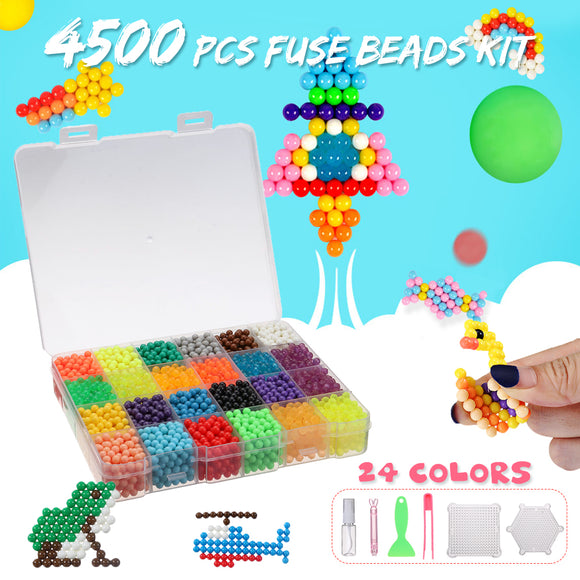 4500PCS Magic Water Sticky Beads Fuse Beads Refill Jigsaw Puzzle Toy Art Crafts Toys 24 Colors