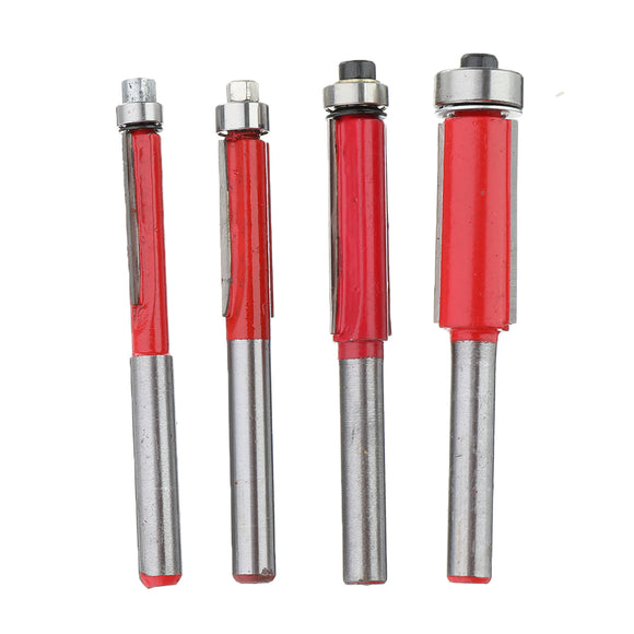 4pcs 1/4 Inch Shank Router Bit 1/4-1/2 Inch Wood Edge Flush Trimming Cutter for Woodworking