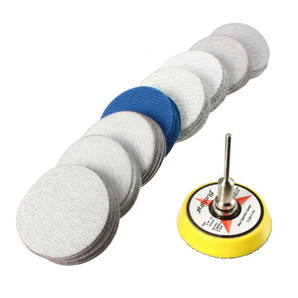 2/3 Inch Hook and Loop Sanding Pad 3mm Shank with 80pcs 80 to 7000 Grit Sand Paper