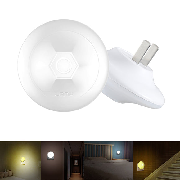0.5W Light Sensor UFO Shape Night Light Wall Lamp US Plug for Bedroom AC110-220V