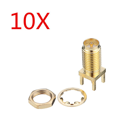 10pcs 50 Golden SMA-KWE to RP-SMA Female RF Connector Adapter Straight for RC Drone