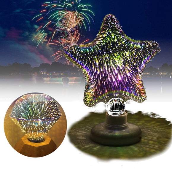 E27 3W 3D Star Flat Diamond Fireworks LED Decorative Light Bulb for Party Christmas AC220V
