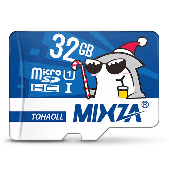Mixza Christmas Shark Limited Edition 32GB U1 Class 10 TF Micro Memory Card for DSLR Digital Camera TV Box MP3