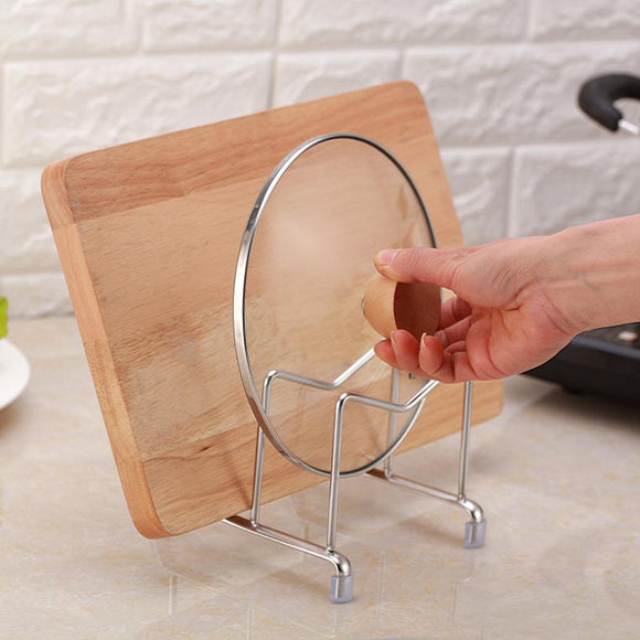 Home Chopping Board Rack Stainless Steel Pot Cover Thickening Plate Double Kitchen Shelf