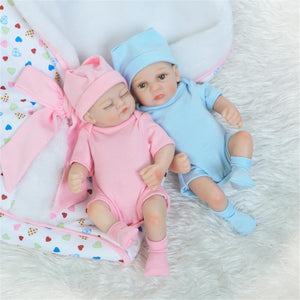 NPK 10 Inch 26cm Newborns Reborn Baby Soft Silicone Doll Handmade Lifelike Baby Girl Dolls