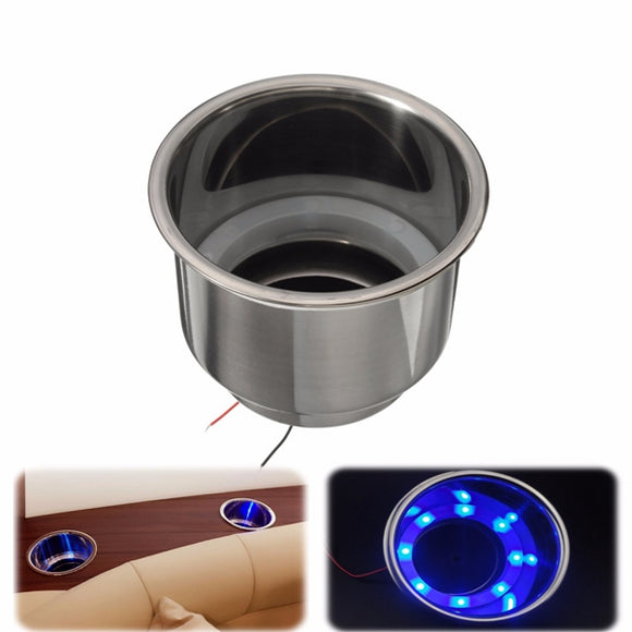 LED Stainless Steel Cup Drink Holder For Marine Boat Car Camper