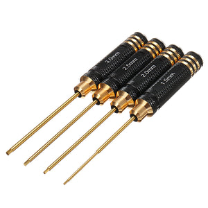 4pcs 1.5/2.0/2.5/3.0mm Hex Screwdriver Bit HSS Titanium Coated Repair Tool Set