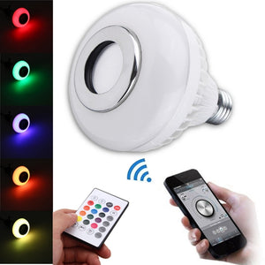 E27 RGBW Wireless bluetooth Control LED Smart Light Bulb +24Keys Remote Controller AC100-240V