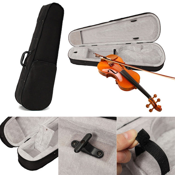 Black Cloth Fluff 4/4 Triangle Violin Case Bag For Full Size Violin Acoustic