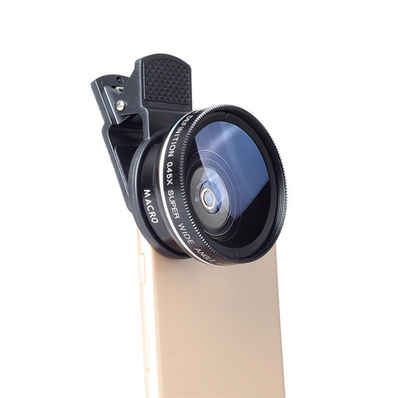 Bakeey 2 in 1 Clip 0.45X Super Wide Angle With Macro Lens HD Camera For Mobile Phone Tablet