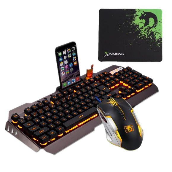 104Keys USB Wired Backlight Mechanical Handfeel Gaming Keyboard Mouse and ouse Pad Combo Set