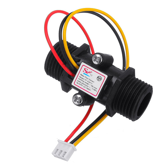 3pcs YF-S201C Black Flow Meter Water Flow Sensor Switch Precision Flowmeter Turbine Flowmeter G1/2 DN15