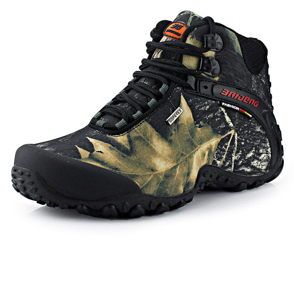 IPRee Men Waterproof Canvas Boots Antiskid Climbing Hiking Shoes Trekking Sneakers