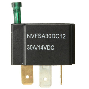 12V 30A Car 4-Pin Relay Normally Open Contacts Fused On/Off With Metal Bracket