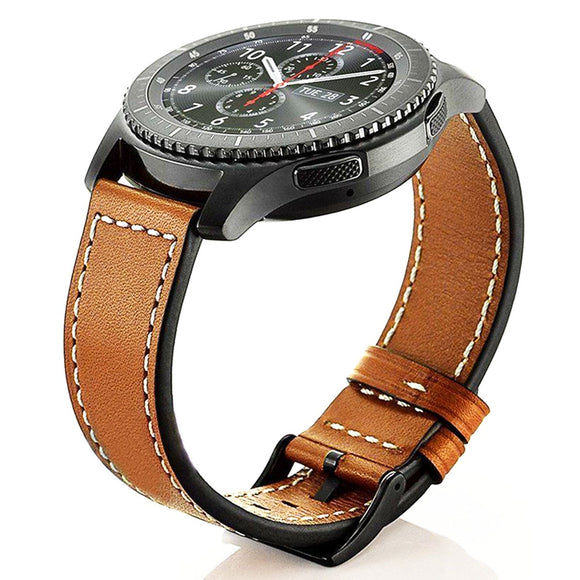 22mm Genuine Leather Watch Strap Band For Samsung Glaxy Gear S3 Frontier