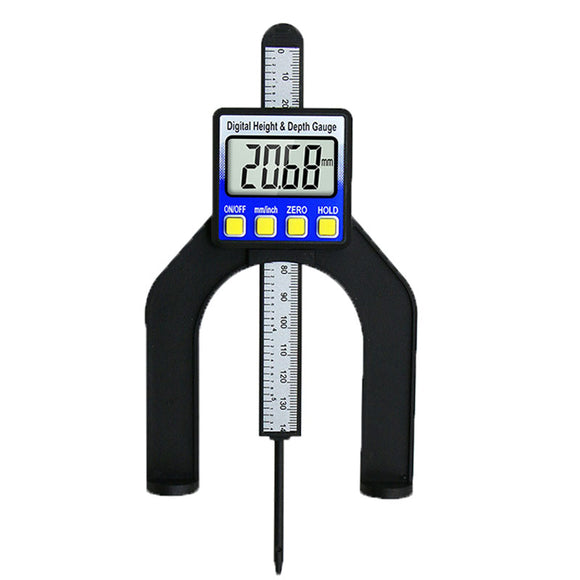 0-80mm LCD Digital Height Depth Gauge Digital Tread Depth Gauge Calipers With Magnetic Feet Tables Woodworking Measuring Tool