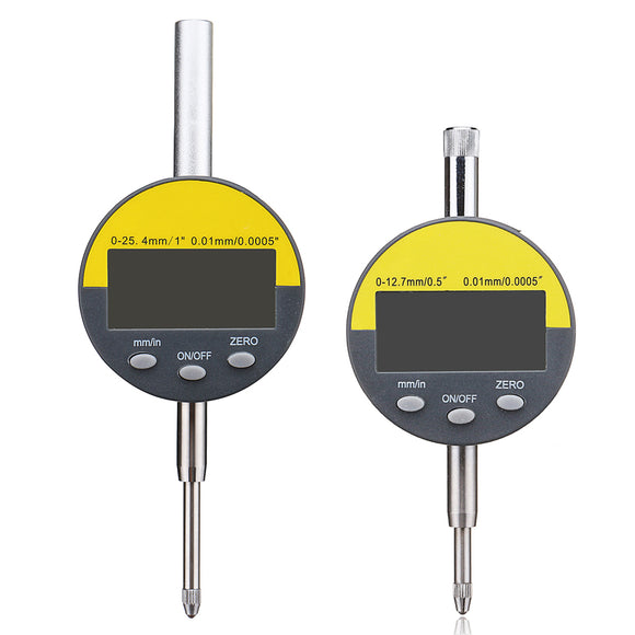 Digital Dial Indicator Gauge Precision Tool mm/inch 0-12.7mm/0-25.4mm