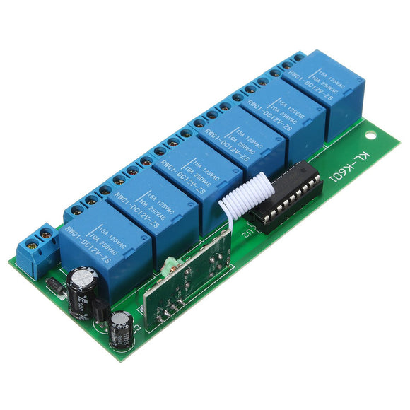12V 315MHZ / 433MHz Jogging 6 Channel CH RF Wireless Remote Control Switch Receiver Module